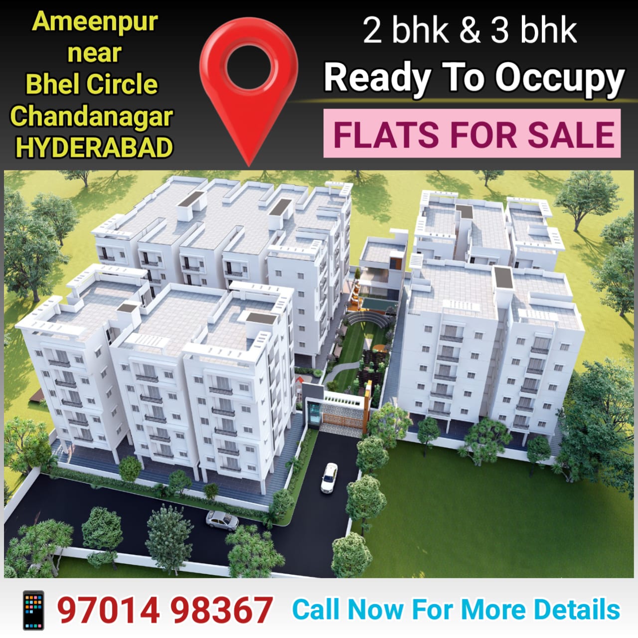 3 bhk flats in Ameenpur Hyderabad - 9701498367